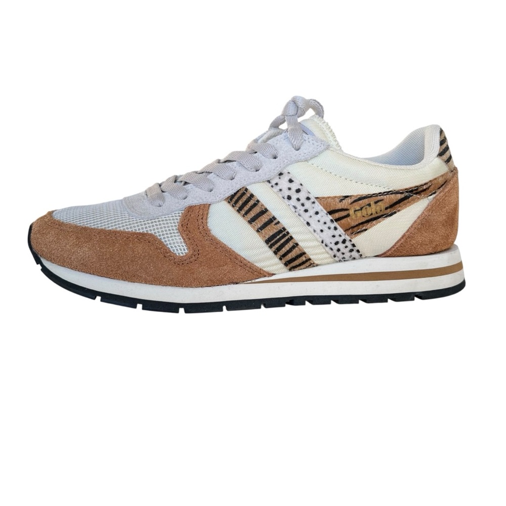 Gola Daytona Safari Off White Caramel Black Animal Print Sneakers US Size 7 - Picture 16 of 16